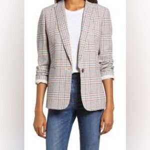 J.Crew NWT New Parke blazer ivory plaid Italian wool SZ 8